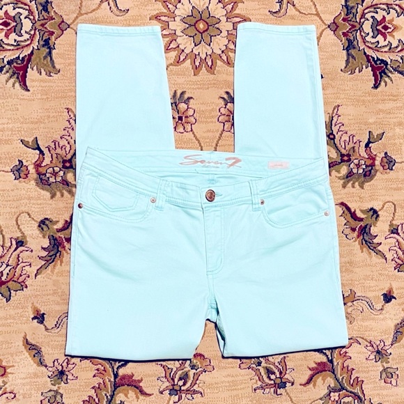 Seven7 Denim - Seven7 Mint Green stretch fit low rise skinny jeans size 14